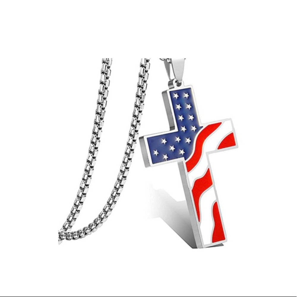Patriotic Cross Necklace